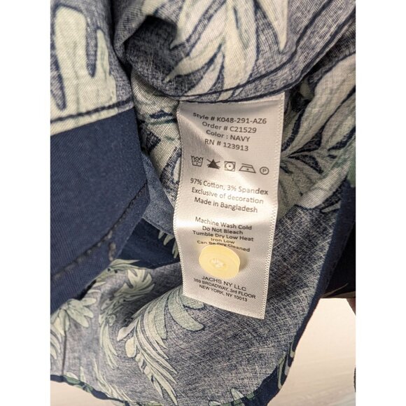 Jachs NY Mens Navy Floral Short Sleeve Shirt Small - Picture 5 of 8